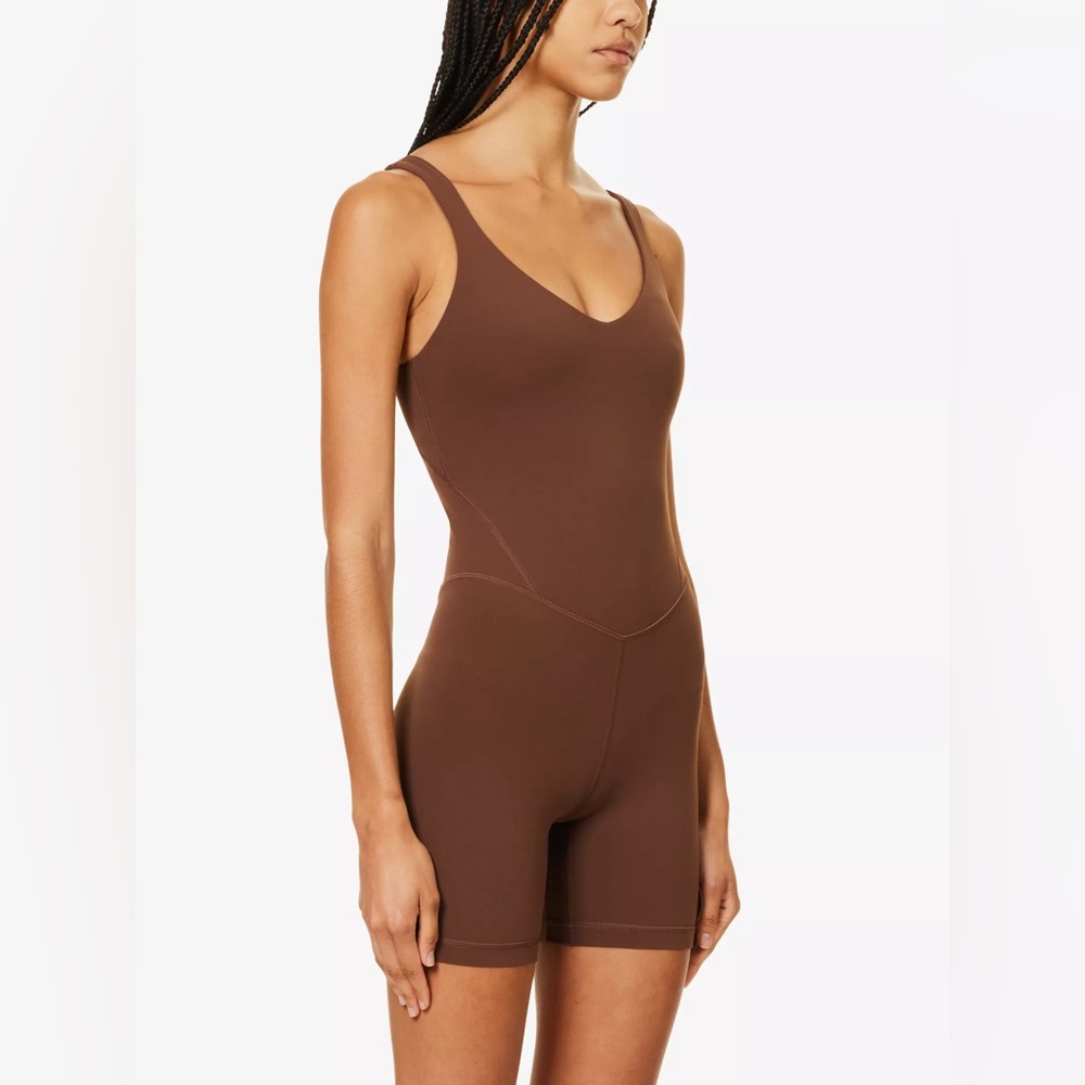 Lululemon Align Bodysuit 6” Java Espresso Brown EUC Size 12